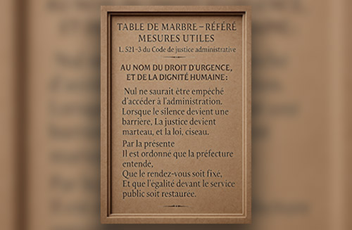 DROIT DES ÉTRANGERS : USAGE DU RÉFÉRÉ POUR OBTENIR DES RENDEZ-VOUS EN PRÉFECTURE. Table de marbre - Référé mesures utiles